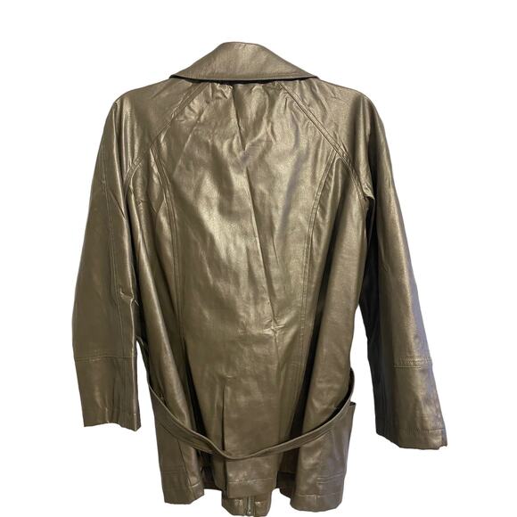 Hypo Active Jacket Collared Belt Metallic Chartreuse Size Large Waist Length - Picture 3 of 9